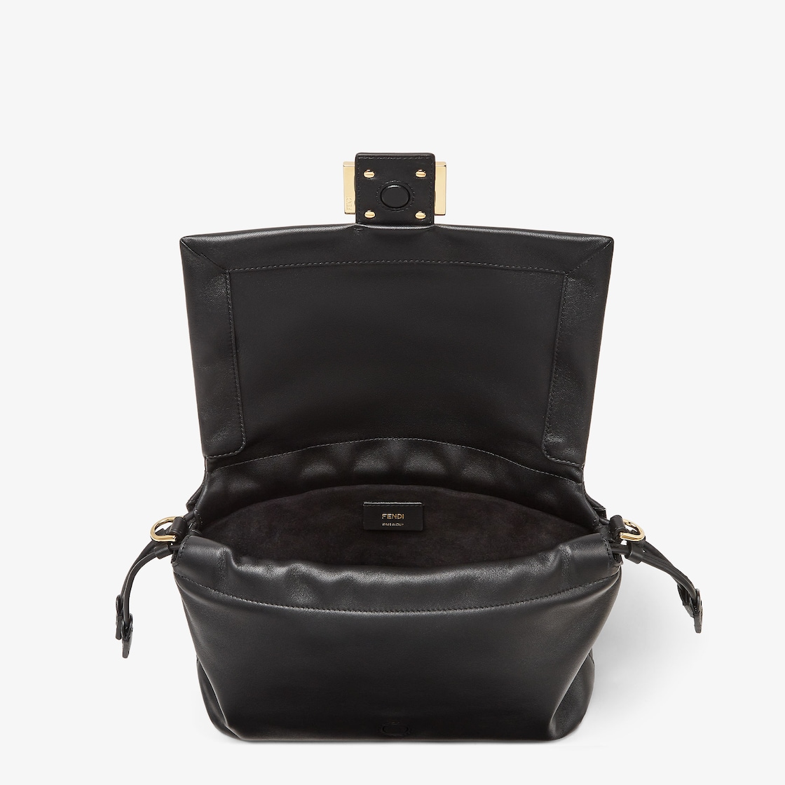 FENDI Mamma Baguette Medium Black nappa leather bag - Image 4